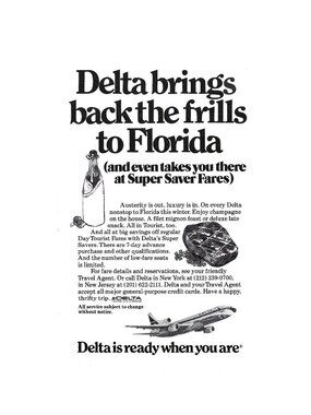 Print Ad Delta Brings Back Frills Florida Nonstop Flights Super Saver Vintage